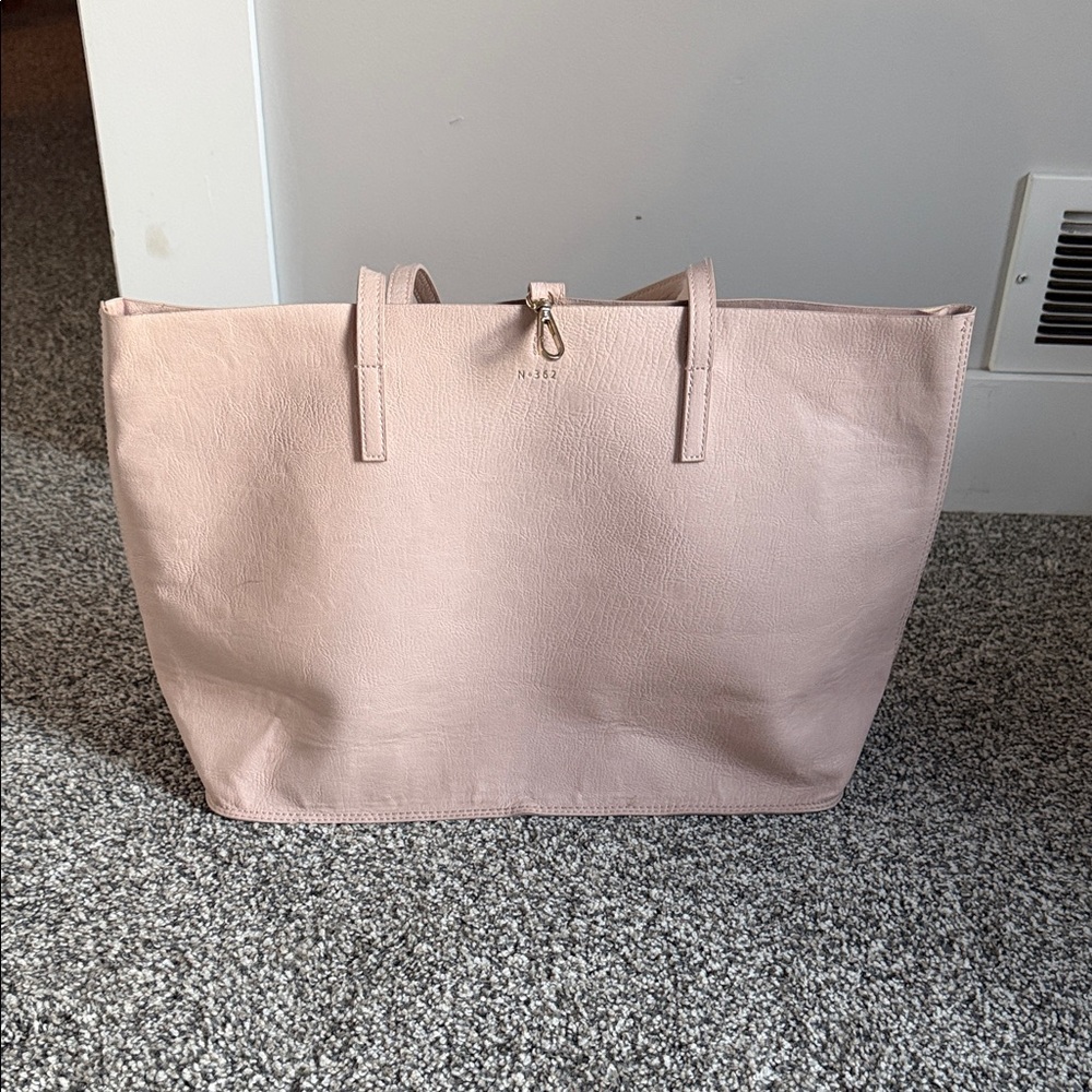 Pale Pink Tote Bag with Gold Hardware